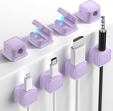 Set de 8 organizadores magnéticos para cables – Adhesivo fuerte Costop, fácil apertura, ideal para organizar cables de carga en hogar, oficina, auto y escritorio - Tekeno