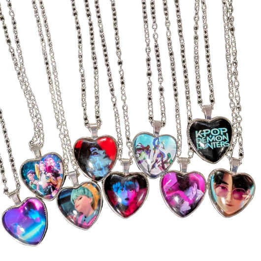 K-POP DEMON HUNTERS Heart Pendant Necklace - Character Art Collection
