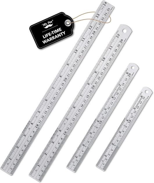 Paquete de 4 Reglas de Metal para Cortar Mr. Pen: Precisión y Durabilidad para tus Proyectos - Tekeno