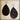 **Leather Teardrop Earrings in Dark Hair on Hide 202L