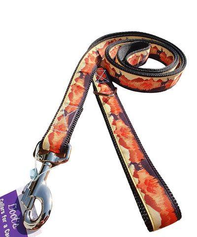 Sunset Forest Black Nylon Dog Collar LG, XL, Leash