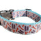 Branch Manager Light Blue Nylon Dog Collar MD, LG, XL, Leash, Martingale