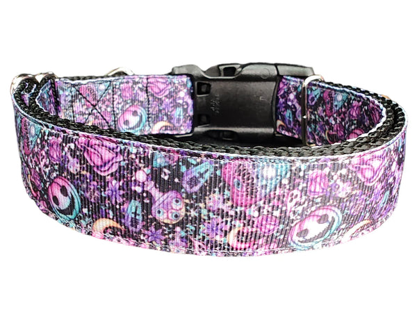 Paranormal Purple Halloween Dog Collar - Heavy-Duty Nylon