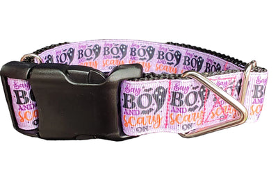 Coleira de Nylon para Cachorro Halloween Diga BU!
