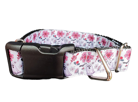Coleira para Cães Halloween Fantasma Floral - Nylon Resistente