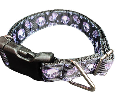 Coleira de Nylon para Cães com Esqueletos de Halloween