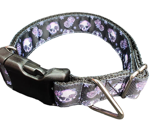 Coleira de Nylon para Cães com Esqueletos de Halloween