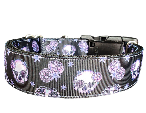 Halloween Skeleton Dog Collar - Durable Nylon Made in USA