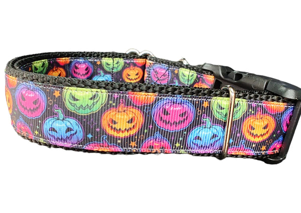 Halloween Colorful Pumpkins Durable Nylon Dog Collar