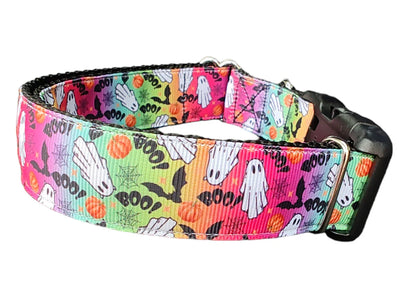 Coleira de Cachorro Halloween Fantasmas Arco-íris - Nylon Resistente