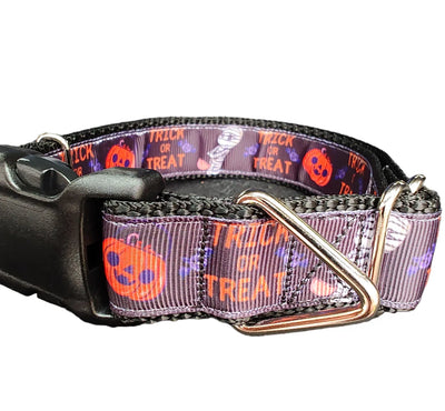 Collar de Perro Halloween Trick or Treat - Nylon Resistente Hecho a Mano