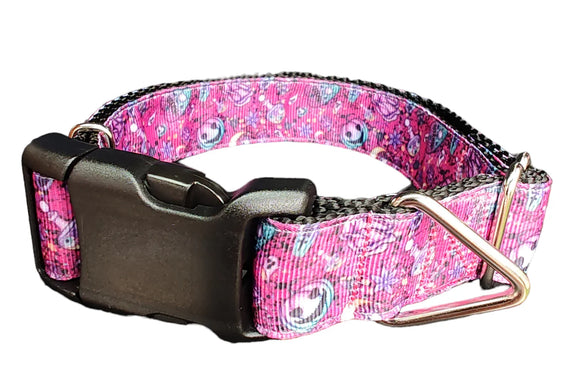 Collar para Perro Halloween Rosa Paranormal - Nylon Resistente Hecho a Mano