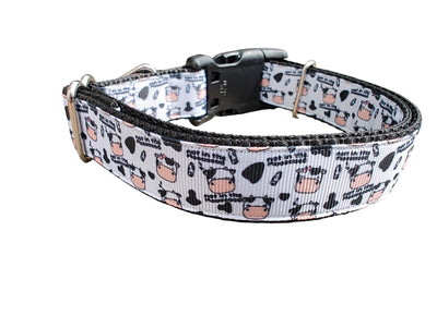 Not In The Mood Cow Nylon Dog Collar