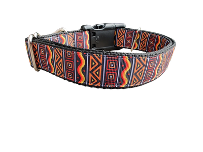 Collar de perro de nylon con estampado tribal africano
