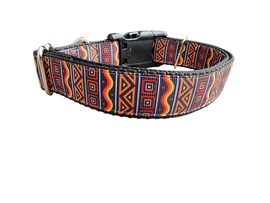 Collar de perro de nylon con estampado tribal africano