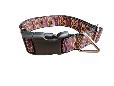 Collar de perro de nylon con estampado tribal africano