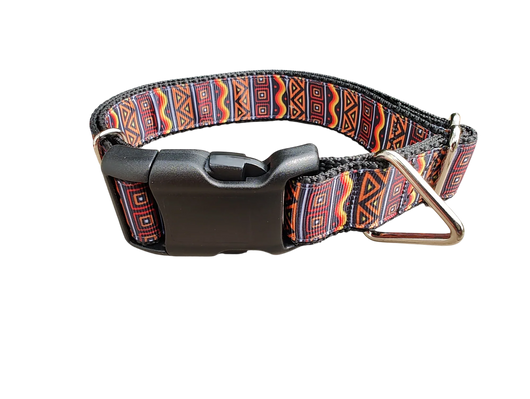 Collar de perro de nylon con estampado tribal africano