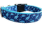 Coleira de Nylon para Cachorro Dinossauro Azul