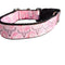 Coleira rosa de nylon com chifre longo ocidental para cachorro