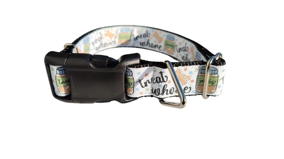 Treat Whore Glitter Nylon Dog Collar
