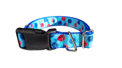 Collar de perro de nylon con caritas sonrientes patrióticas