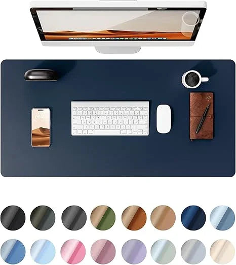 Protector de escritorio YSAGi de cuero sintético – Alfombrilla grande antideslizante, resistente al agua, para oficina y hogar (negro, 60 x 35 cm) - Tekeno
