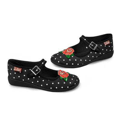 Chocolaticas® Rockabilly Women's Mary Jane Flat - Tekeno