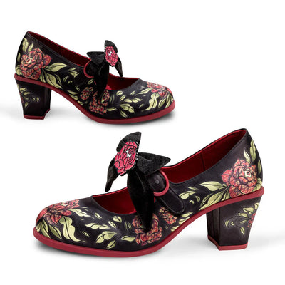 Chocolaticas® Mid Heels Rose Of Life Women's Mary Jane Pump - Tekeno