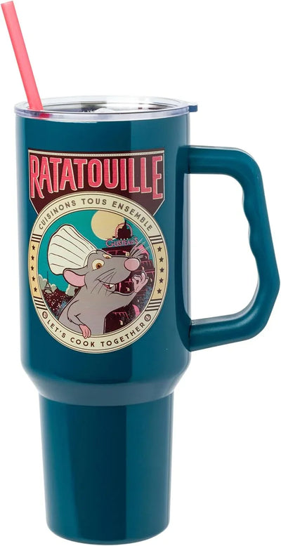 Vaso térmico de acero inoxidable Peanuts 40 oz con tapa, sorbete y asa – Apto para portavasos - Tekeno