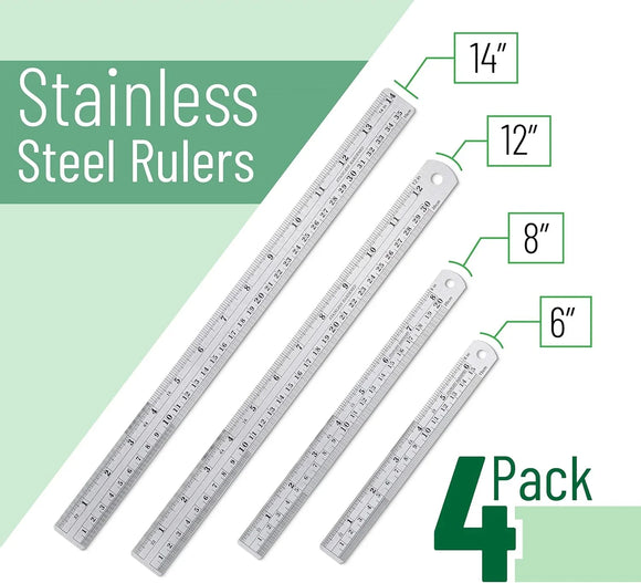 Mr. Pen 4-Pack Metal Cutting Rulers: Precision and Durability for Your Projects