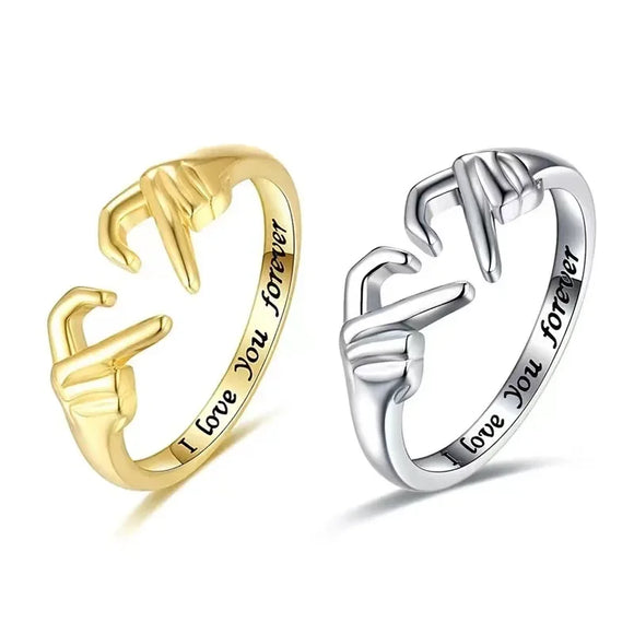 Cute Heart Hands Ring