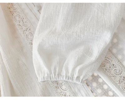 Blusa Blanca de Manga Larga Estilo Francés para Mujer - Image 18