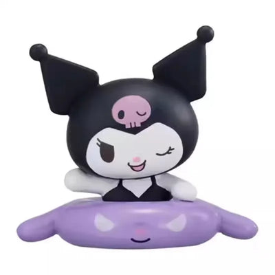 Sanrio Summer Swimsuit Character Style Capsule Toys Black Skin Kitty Desktop Ornament Kuromi Cinnamoroll Birthday Present - Tekeno