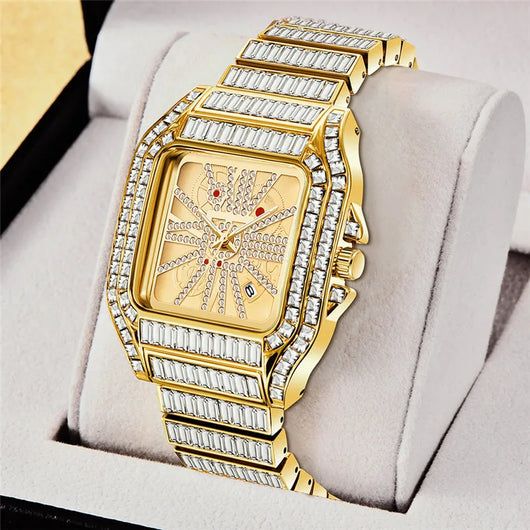 Reloj de Cuarzo Hip Hop con Diamantes Completos y Carátula Grande para Hombre - Image 18