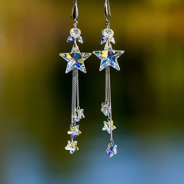 Crystal Star Dangling Earrings - Tekeno