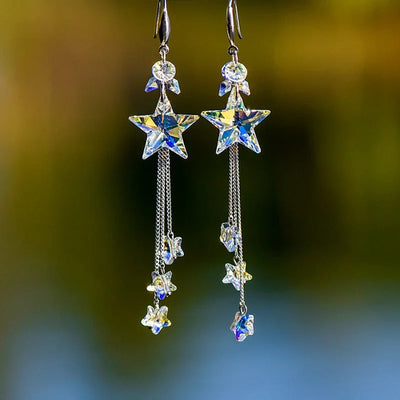 Crystal Star Dangling Earrings - Tekeno