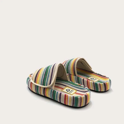 Sandalias de Suela Gruesa para Mujer - Diseño Arcoíris en Lona, Estilo Casual Verano - Image 14