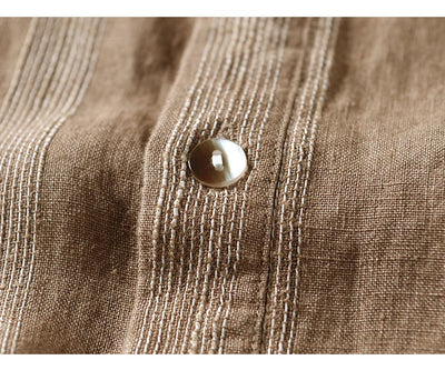Camisa Manga Corta Hombre Algodón y Lino - Verano Fresco y Cómodo - Image 13