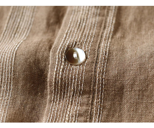Camisa Manga Corta Hombre Algodón y Lino - Verano Fresco y Cómodo - Image 13