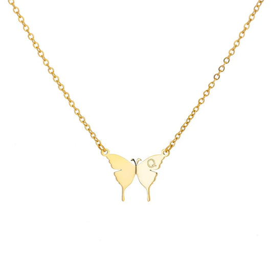 Butterfly Initial Letter Necklace - Tekeno
