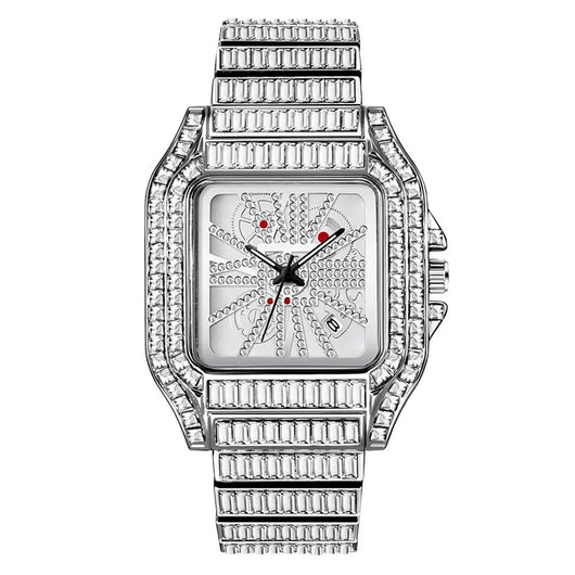 Reloj de Cuarzo Hip Hop con Diamantes Completos y Carátula Grande para Hombre - Image 12