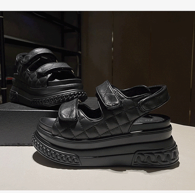 Sandalias Deportivas de Cuero Mujer Verde Plataforma Ligera - Image 22