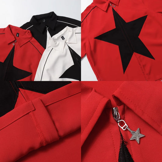 Camisa Casual de Hombre con Parches de Estrellas - Image 8