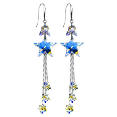 Crystal Star Dangling Earrings - Tekeno