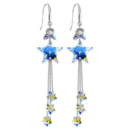 Crystal Star Dangling Earrings - Tekeno