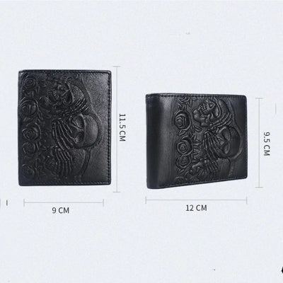 Billetera de Cuero Calavera Rosa para Hombre - Diseño Horizontal y Vertical - Image 11