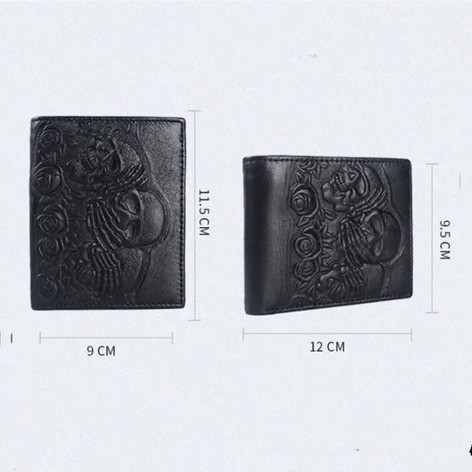 Billetera de Cuero Calavera Rosa para Hombre - Diseño Horizontal y Vertical - Image 11