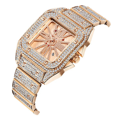 Reloj Hombre Hip Hop Diamantes Esfera Grande Cuarzo - Image 8
