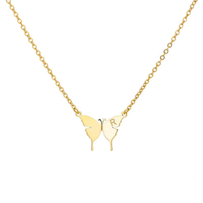 Butterfly Initial Letter Necklace - Tekeno