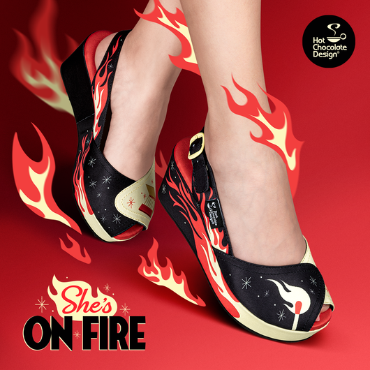 She's On Fire Wedge Sandals - Bold Design